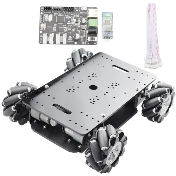 [블루투스 제어] STM32 5kg 하중 이중 섀시 메카넘 휠 로봇 자동차 섀시 키트(Arduino Raspberry Pi DIY STEM용 4개의 12V 인코더 모터 포함)