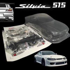 1/10 RC 튜링 드리프트용 램프 셰이드와 스포일러가 포함된 RC 1/10 Coppermix Silvia S15 PVC 바디셸 260mm 휠베이스