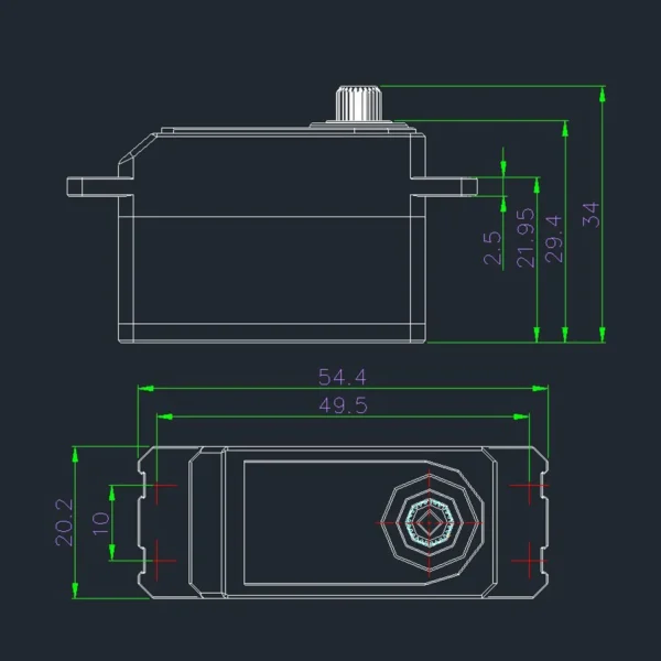 GXServo G25 25kg 7.4V 고속 전압 강철 기어 방수 코어리스 로우 프로파일 서보 RC 자동차 드리프트 아두이노 로봇 산업 - 이미지 2