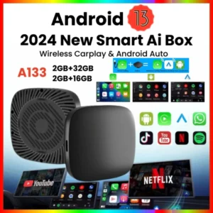 Carplay AI Box Android 13 2G+16G 무선 Android Auto 스마트 TV 박스 (YouTube Netflix용) Toyota Mazda Hyundai Haval GMC Ford MG VW Kia