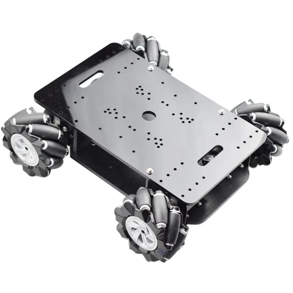 [로봇카 전용] STM32 5kg 하중 이중 섀시 메카넘 휠 로봇카 섀시 키트(Arduino Raspberry Pi DIY STEM용 12V 인코더 모터 4개 포함)