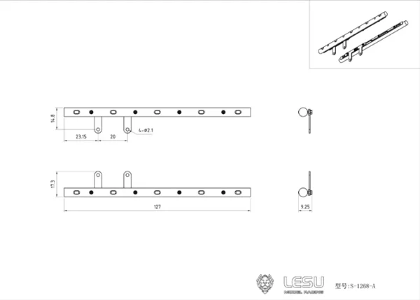 LESU 1/14 RC 트럭 사이드 스커트 장식 조명 폭 조명 경고등 S 1268 타미야 트랙션 트럭 DIY 개조 부품용 - 이미지 7