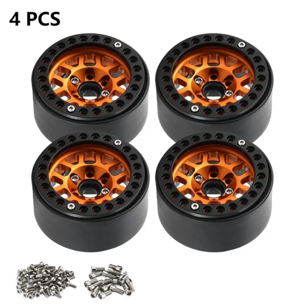 1.9 인치 비드 록 휠 오렌지 4 개 RC 크롤러 SCX10 TRX4 D90 - 이미지 4