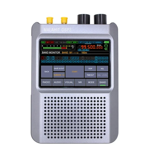 DSP2 SDR 말라카이트 라디오 수신기 10kHz 380MHz 404MHz 2GHz 라디오 스피커 5000mAh 배터리 조절 가능 필터 3.5인치 터치 LCD - 이미지 2