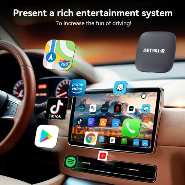 GetPairr P1 Android 13 무선 CarPlay AI Box Android Auto 어댑터 8+128GB Youtube Netflix 비디오 (유선 Carplay 차량의 99% 지원) - 이미지 4