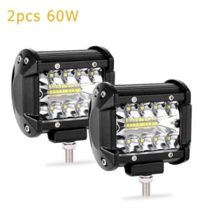 [2PCS 60W] LED 라이트 바 자동차 오프로드 4X4 LED 헤드라이트 12 24V 스포트라이트 LED 바 포드 트럭 ATV SUV 자동차 액세서리용 주행 안개등