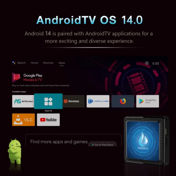 4G+32G Q17 스마트 TV 박스 5G 와이파이 안드로이드 14 TV 박스 쿼드 코어 Allwinner H313 - 이미지 2