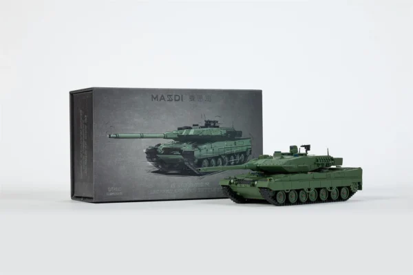 MASSDI 1/64 레오파드 2A6 주력전차 합금 다이캐스트 모델 자동차 군용 장갑차 모델 수집품 소년 선물 - 이미지 3
