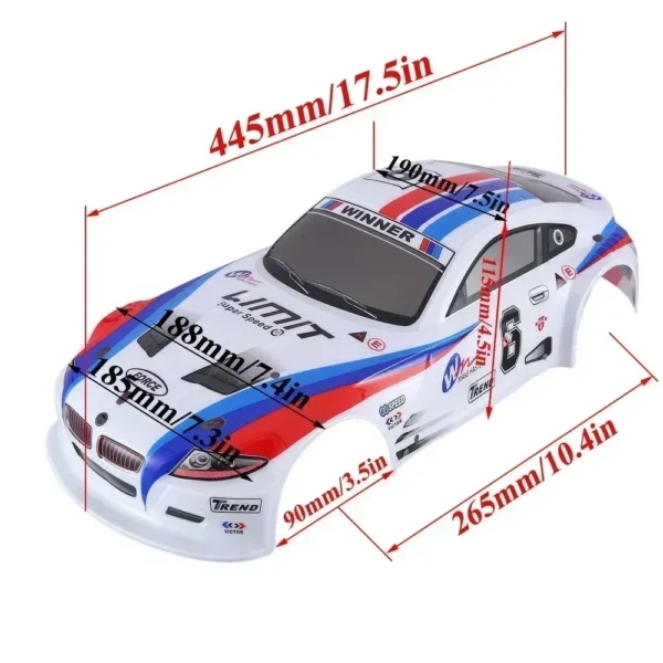 NEEBRC 1/10 RC카 쉘 190/195mm 폭 도색 바디 PVC 커버 1:10 RC 레이싱 드리프트 투어링카 HSP 요코모 HPI ZD 타미야 - 이미지 7