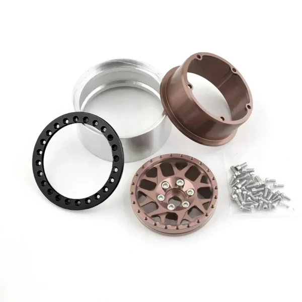 1/10 RC 크롤러 카 Axial SCX10 RR10 Wraith TRX4 TRX 6용 CNC 알루미늄 2.2 비드락 휠 림 4개 - 이미지 5