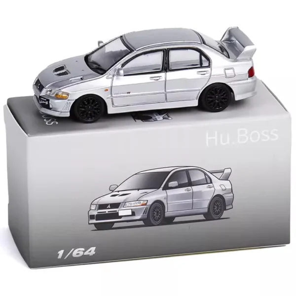 Hu.Boss 1/64 랜서 에볼루션 Ⅶ 스포츠카 다이캐스트 모델 자동차 금속 섀시 충격 흡수 컬렉션 모델 장식품 - 이미지 4