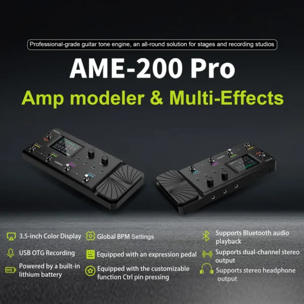 Audota Ame 200 Pro 앰프 모델러 이펙터 충전식 튜너 내장 프리셋 풍부 - 이미지 4