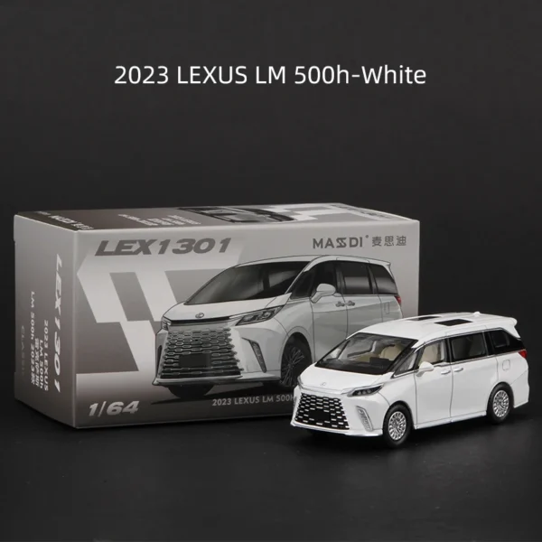 Massdi 1:64 LEXUS LM LC LS 500h 자동차 모형 합금 미니어처 다이캐스트 차량 장난감 컬렉션 - 이미지 7