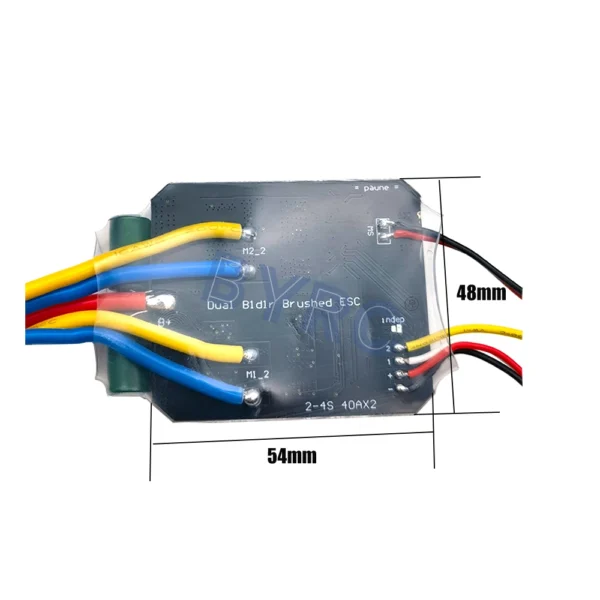 1PC 듀얼 웨이 양방향 브러시 전기 속도 컨트롤러 40A x 2 혼합 제어 ESC 6 15V RC 탱크/속도 차이 보트용 - 이미지 3