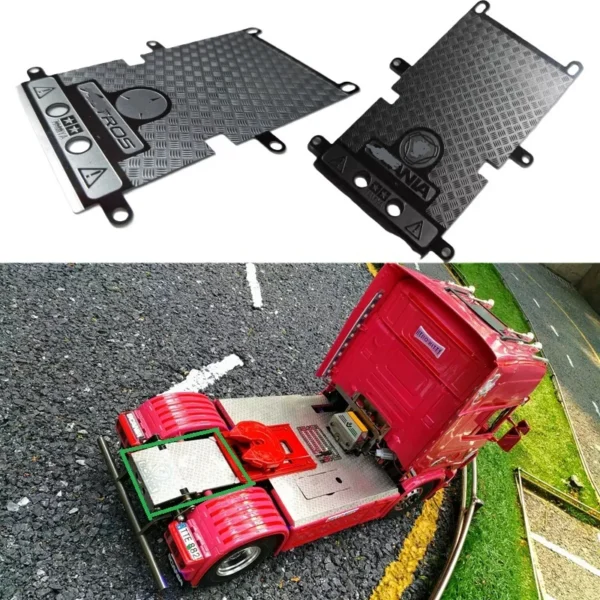 1/14 타미야 RC 트럭 카 스카니아 770S R620 벤츠 MAN 킹 홀러 DIY 부품 장난감용 시뮬레이션 메탈 실버 테일 스키드 플레이트 - 이미지 2