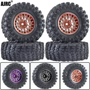 AJRC 알루미늄 합금 1.3인치 비드락 휠 림 타이어 (1/18 Traxxas Trx4m Trx4m 1/24 Fms24 Axial Scx24 RC 크롤러 자동차 타이어용)