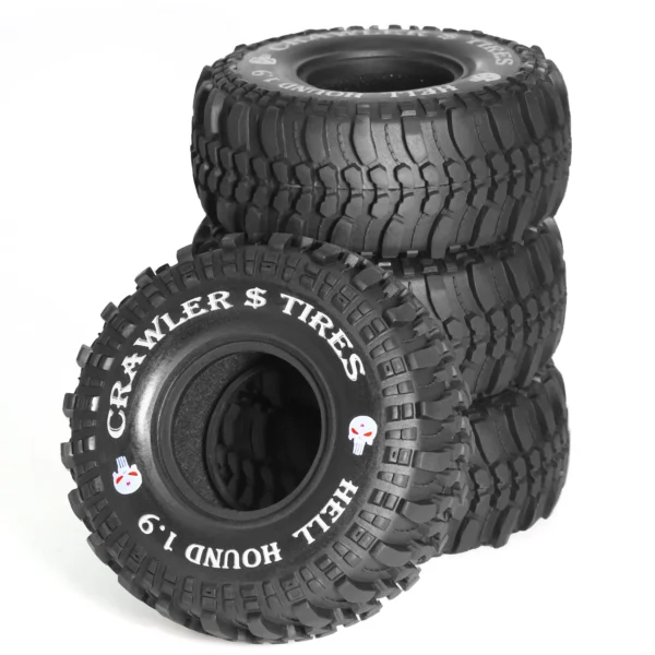 1/10 RC 크롤러 카 Axial SCX10 Pro Capra Traxxas TRX4 RC4WD D90 Redcat용 118mm 1.9인치 소프트 고무 타이어 4개 - 이미지 3