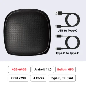 [4코어 4GB 64GB] CarPlay Ai Box 8+128G 안드로이드 13 무선 Carplay 안드로이드 오토 QCM6125 8코어 CPU 4G LTE (VW Audi Kia Fiat용)
