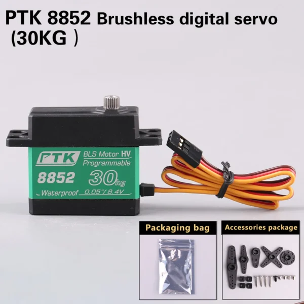 PTK 8850/8852 고토크 CNC 미드 셸 서보 헤비듀티 30kg~42kg 자동차 모델 및 고정익 항공기용 - 이미지 7
