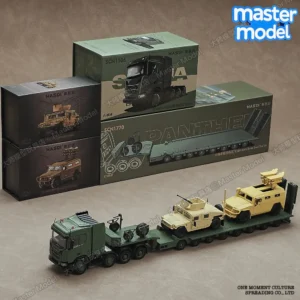 [E] Massdi 1/64 스카니아 탱크 수송 트레일러 트럭 플랫베드 트레일러 군용 모델 다이캐스팅 시뮬레이션 합금 차량 모델.