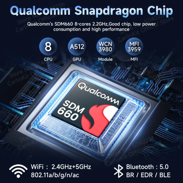 2025 Carlinkit 8G+128G 스마트 CarPlay AI 박스 안드로이드 13 Qualcomm SM6225 660 8 코어 무선 안드로이드 오토&CarPlay GPS 유튜브용 - 이미지 5