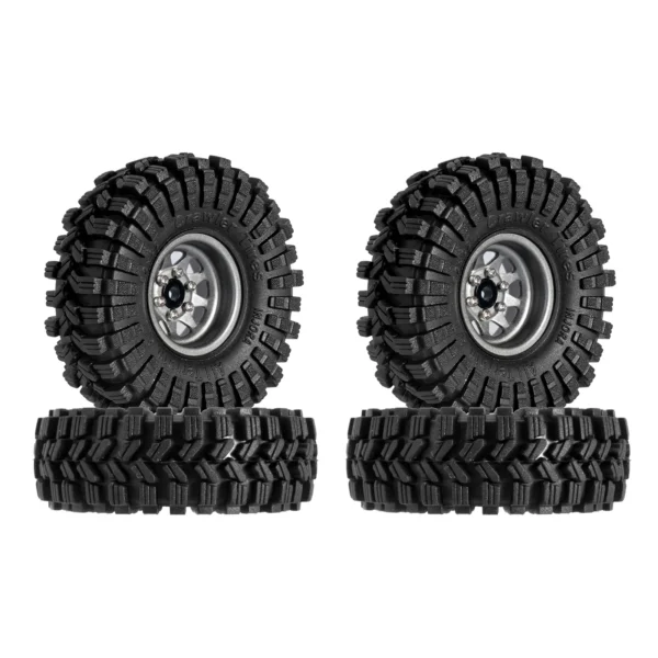 INJORA 3.78mm 오프셋 1.0인치 비드락 휠 림 타이어 세트 (1/18 1/24 RC 크롤러 카 Axial SCX24 FMS FCX24 TRX4M (W1004 T1014)용) - 이미지 8