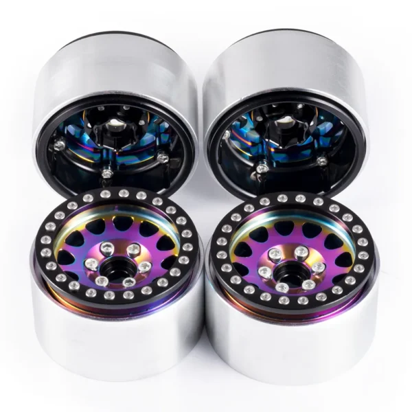 AXSPEED 4개 알루미늄 합금 1.9인치 비드락 휠 림 (Axial SCX10 II 90046 AXI03007 TRX 4 D90 1/10 RC 크롤러 자동차 부품용) - 이미지 5