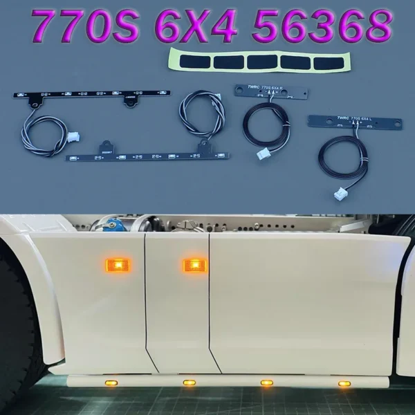 1/14 타미야 티퍼 스카니아 770S 6X4 56368 모델 자동차용 RC 트럭 LED PCB 사이드 스커트 라이트 보드 라이트 바
