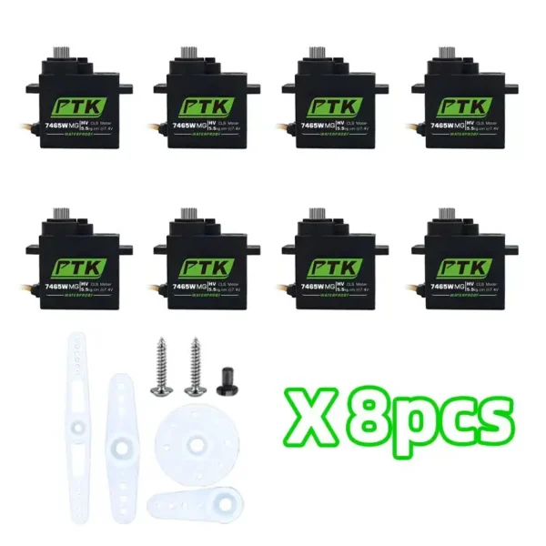 PTK 7465W MG 9g 디지털 서보 메탈기어 방수 HV 5kg 고정익 RC카 헬리콥터 로봇 서보 180° 1/8 서보 - 이미지 8