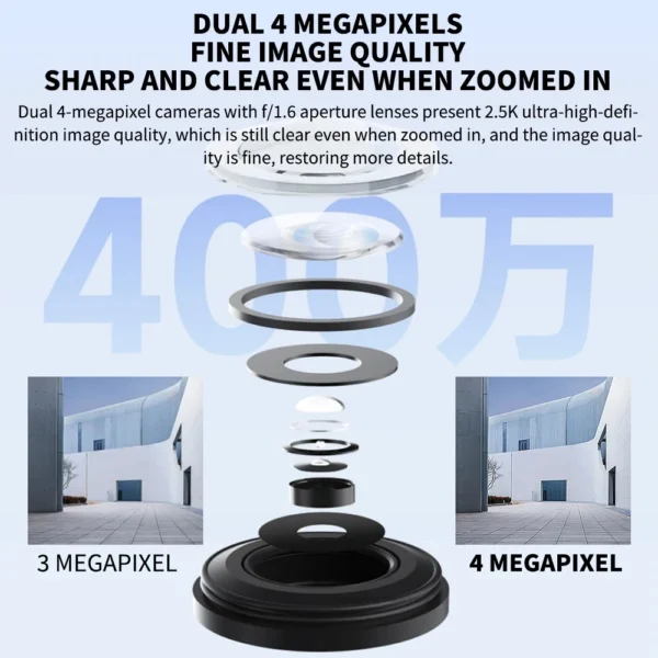 새로운 Xiaomi Outdoor CW500 듀얼 카메라 버전 IP66 보안 보호 CCTV AI 감지 풀 컬러 야간 투시 스마트 홈 - 이미지 2