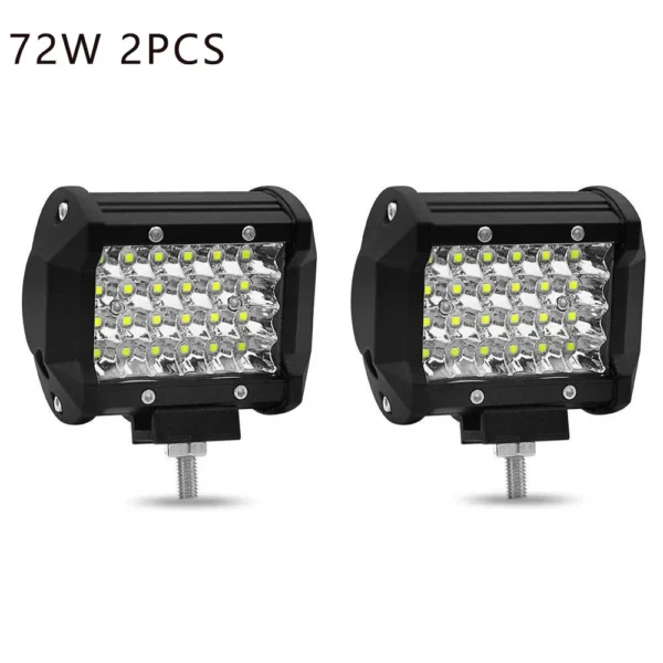 [2PCS 72W] LED 라이트 바 자동차 오프로드 4X4 LED 헤드라이트 12 24V 스포트라이트 LED 바 포드 트럭 ATV SUV 자동차 액세서리용 주행 안개등
