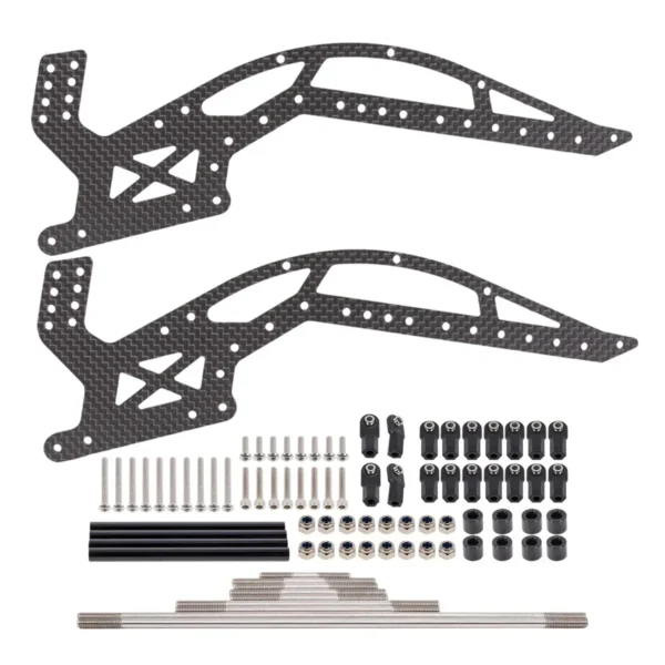 1/10 RC 크롤러 장비용 링크가 포함된 4.1mm 카본 파이버 MOA 섀시 키트 1세트 Capra F9 오프셋 포털 액슬 1.9S 2.2S 컴프 빌드 - 이미지 2