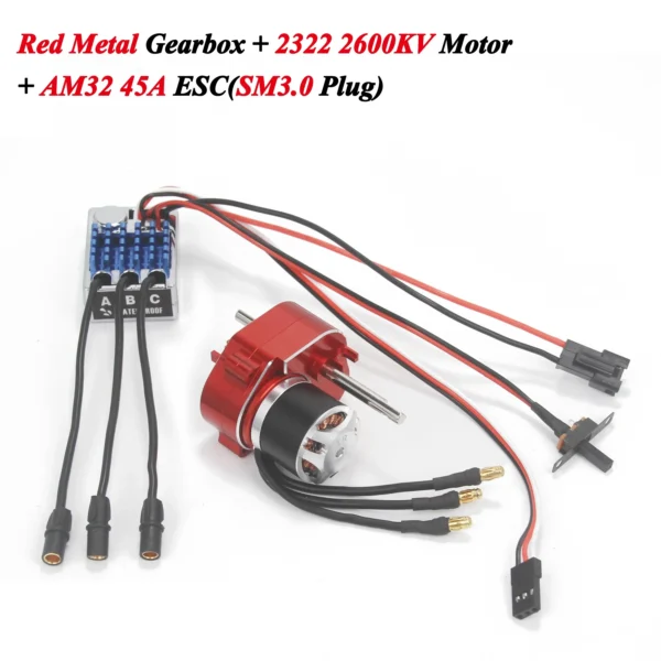 풀 메탈 기어박스 업그레이드 키트 2322 2600KV 무브러시 모터 AM32 45A ESC SM3P/T 플러그 1/12 RC 크롤러 자동차용 MN82 MN78 MN168 MN99 - 이미지 8