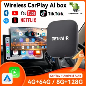 GetPairr P1 Android 13 무선 CarPlay AI Box Android Auto 어댑터 8+128GB Youtube Netflix 비디오 (유선 Carplay 차량의 99% 지원)