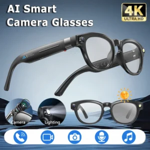 4K AI 스마트 카메라 안경 800MP 블루투스 스마트 안경 통화 음악 재생 객체 인식 AI 번역 다기능 2025