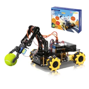 [5 DOF 로봇 팔 키트] ACEBOTT 5 DOF 스마트 로봇 팔 자동차 키트 및 Arduino STEM 교육용 DIY 로봇 팔 키트용 4 DOF ESP32 프로그래밍 가능 로봇