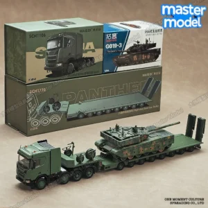 [D] Massdi 1/64 스카니아 탱크 수송 트레일러 트럭 플랫베드 트레일러 군용 모델 다이캐스팅 시뮬레이션 합금 차량 모델.