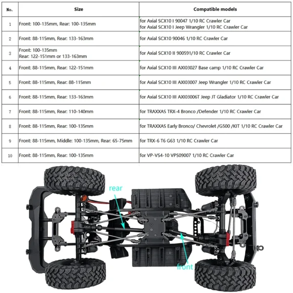 AXSPEED 스틸 고강도 드라이브 샤프트 센터 변속기 샤프트 (1/10 RC 크롤러용) Axial SCX10 90046 AXI03007 TRX4 TRX6 VS4 10 - 이미지 6