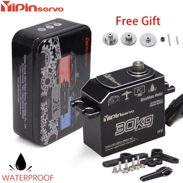 Yipinservo 30kg 브러시리스 서보 풀 메탈 7.4V HV 방수 RC 카 크롤러 1/8 1/10 Traxxas 자동차 액세서리용 - 이미지 4