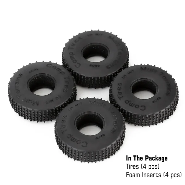 INJORA 1.0 록 크롤러 컴프 핀 멀티 테라인 휠 타이어 65*19mm 1/18 1/24 RC 카 Axial SCX24 AX24 록 버기(T2440)용 - 이미지 6