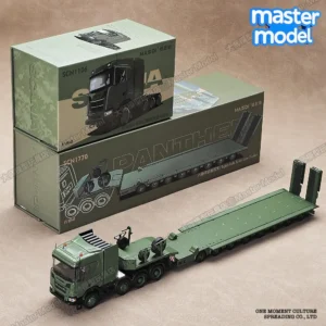 [C] Massdi 1/64 스카니아 탱크 수송 트레일러 트럭 플랫베드 트레일러 군용 모델 다이캐스팅 시뮬레이션 합금 차량 모델.