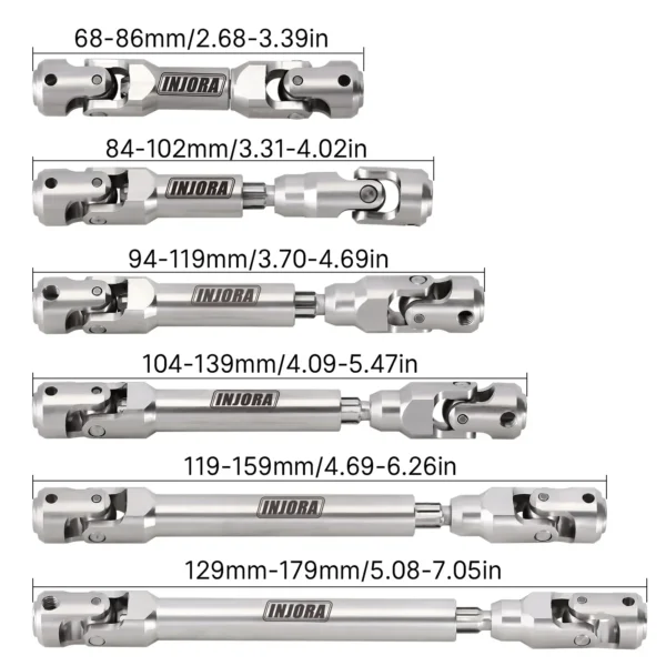 INJORA 1/10 RC카 크롤러 Axial SCX10 90046 AXI03007 TRX4 Redcat Gen8용 스틸 고강도 드라이브 샤프트 - 이미지 4