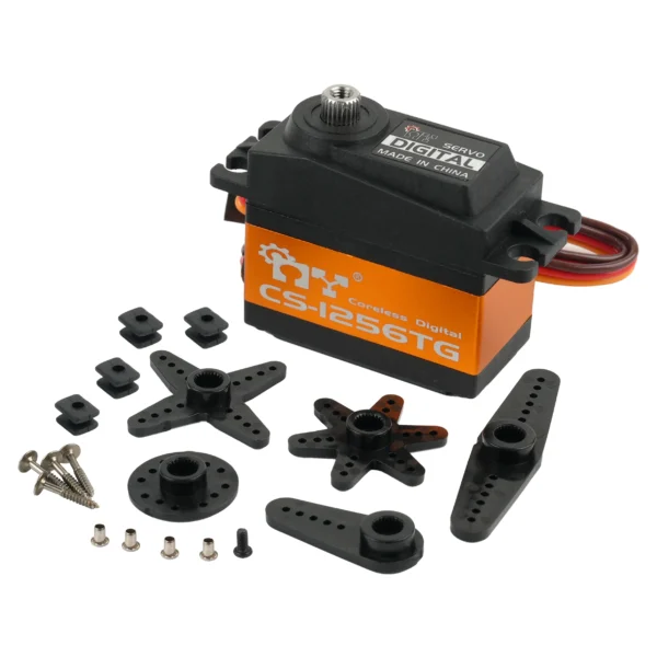 MY CS 1256TG RC 코어리스 디지털 서보 6V 20KG 서보 고토크 표준 스티어링 25T 출력 기어 스플라인 1/8 1/10 RC 카용 - 이미지 7