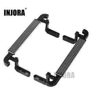 INJORA 2개 메탈 블랙 사이드 페달 락 슬라이더 1/10 RC 크롤러 카 TRX4 TRX 4용