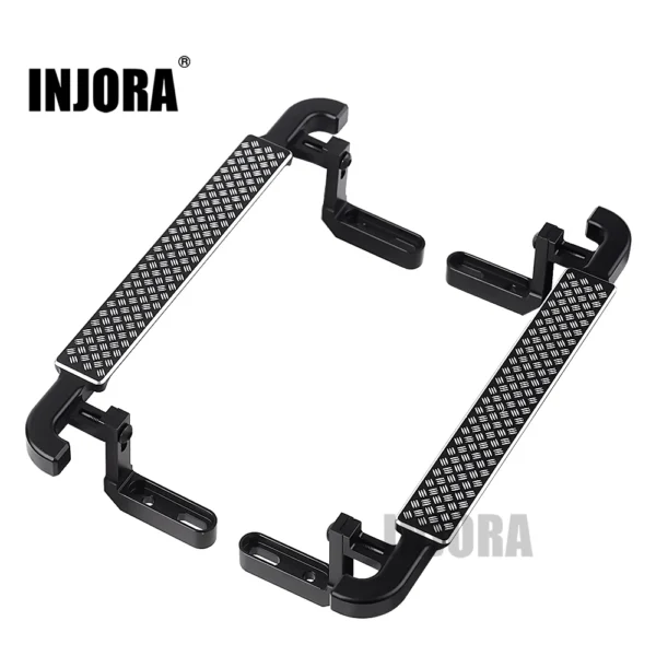 INJORA 2개 메탈 블랙 사이드 페달 락 슬라이더 1/10 RC 크롤러 카 TRX4 TRX 4용