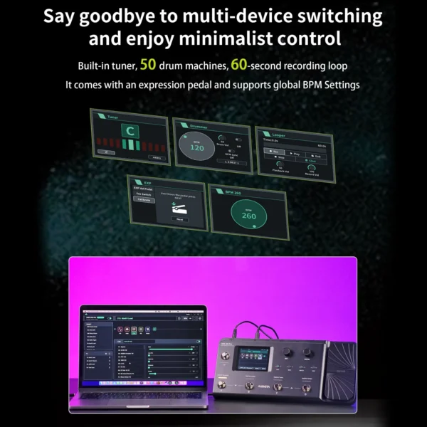 Audota Ame 200 Pro 앰프 모델러 이펙터 충전식 튜너 내장 프리셋 풍부 - 이미지 5