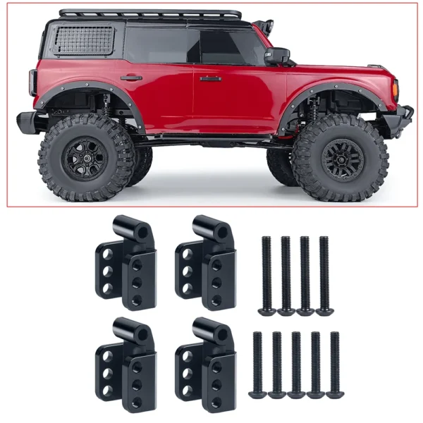 TRX 4 Defender Bronco 4WD 1/10 RC 크롤러 자동차 부품용 AXSPEED 금속 충격 마운트 조절식 타워 - 이미지 2