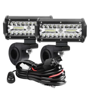 [1세트 120W 조명 키트] LED 라이트 바 자동차 오프로드 4X4 LED 헤드라이트 12 24V 스포트라이트 LED 바 포드 트럭 ATV SUV 자동차 액세서리용 주행 안개등