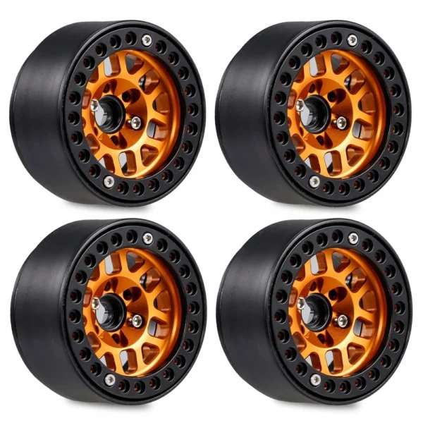 1.9 인치 비드 록 휠 오렌지 4 개 RC 크롤러 SCX10 TRX4 D90