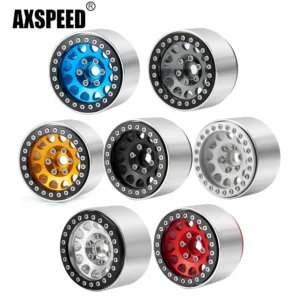 AXSPEED 4개 알루미늄 합금 1.9인치 비드락 휠 림 (Axial SCX10 II 90046 AXI03007 TRX 4 D90 1/10 RC 크롤러 자동차 부품용)